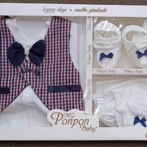 Newborn Boys 5-Piece Starter Set – Soft Cotton Fleece Outfit (0–3 Months)