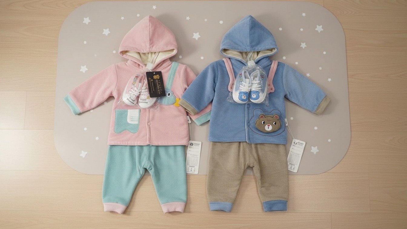 Corduroy Trouser Shirt Suit with Booties – Baby Outfit (6 Months)