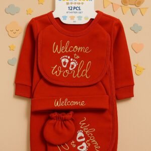 Newborn Baby 12-Piece Fleece Starter Set with Wrap Sheet – Winter Essentials