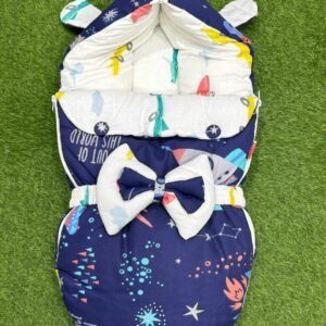 Double Bow Band Baby Carry Nest with Bear Hood (0–6 Months)