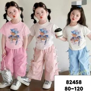 Girls Capri Shirt Set – Lycra Cotton Shirt with Cotton Capri (1–5 Years)