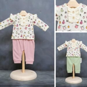 Soft Jacquard Baby 2 Piece Suit for Newborn (0–3 Months)